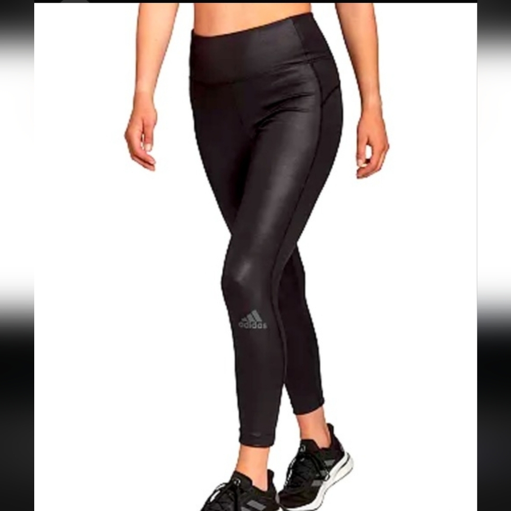 adidas X Zoe Saldana Black High-Rise Leggings with Logo
